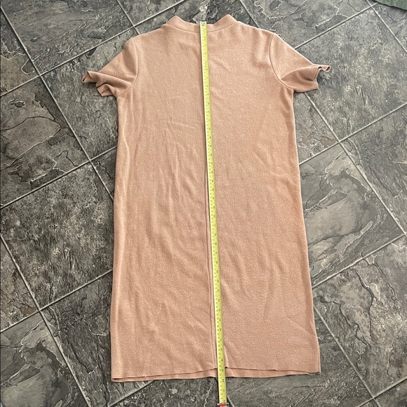 ZARA Sweater Dress Camel Brown Tan Short Sleeve Midi Cottagecore Coastal Cozy - Picture 8 of 8
